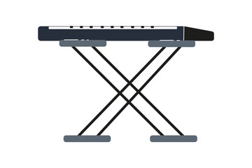 Keyboard stand for musicians in a modern practice space during the day