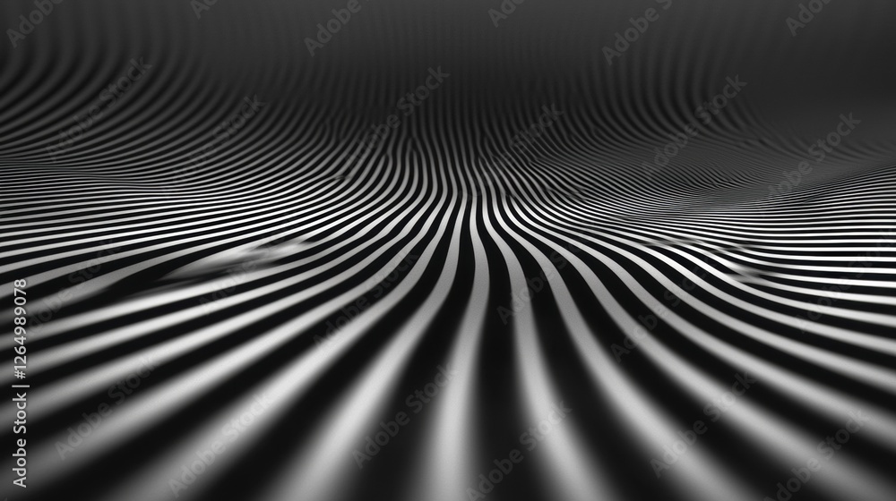 Aufkleber black and white abstract background with a zigzag pattern. the pattern is made up of thin, wavy line