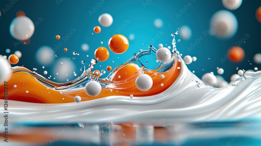 Poster vivid liquid paint explosion captured in dynamic hypnotic motion showcasing a mesmerizing display of