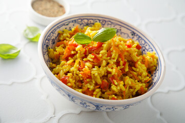 Vegan rice with vegetables