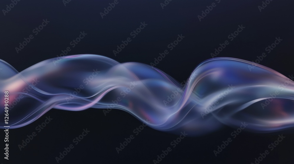 Poster abstract digital art piece that appears to be a wave or a wave-like shape. the wave is made up of mu