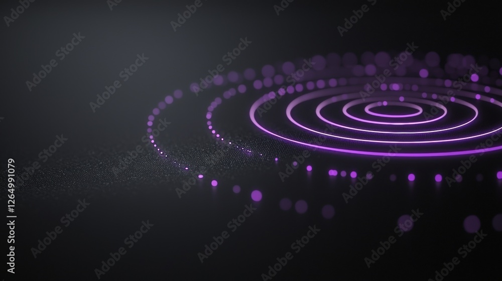 Poster abstract digital art piece with a dark background. in the center of the image, there is a circular p