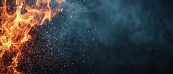 Captivating Glowing Embers and Fire Particles Against a Dark Background