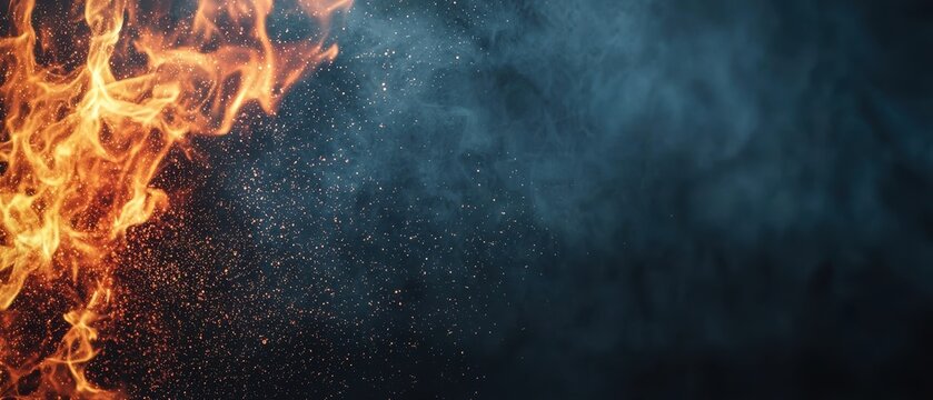 Captivating Glowing Embers and Fire Particles Against a Dark Background