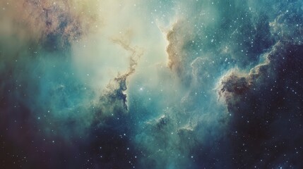 Triangulum Galaxy, its delicate arms filled with clusters of newborn stars and vast regions of interstellar gas, glowing in soft pastel hues.