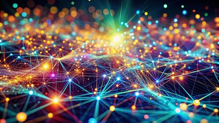 Macro Photography of Digital Cyberspace: Particles and Data Network Connections