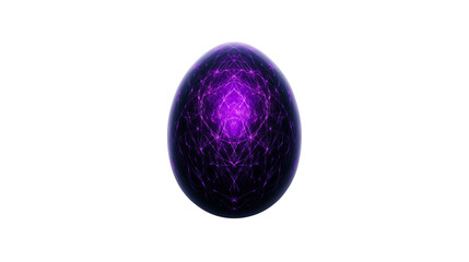 Hyper-Detailed Abstract Easter Egg with Layered Glowing Digital Textures and Geometric Patterns on Transparent Background Generated AI