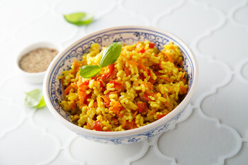 Vegan rice with vegetables