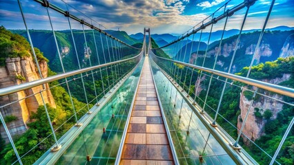 Obraz premium Macro View: Glass Bridge, Zhangjiajie Grand Canyon, China - Stunning Architectural Detail