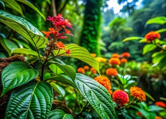 Macro View of Tropical Forest Flora, Sanjay Gandhi National Park, Mumbai, India