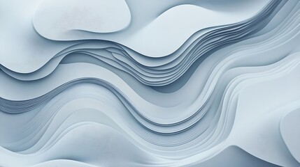 Obraz premium Abstract 3D Render: Fluid Grey Waves in Motion AI Generated
