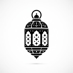Luxury street lamp lanterns black silhouette on white background