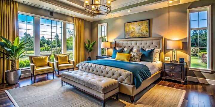 Luxurious Bedroom, New Home, Interior Design, Spacious Master Suite