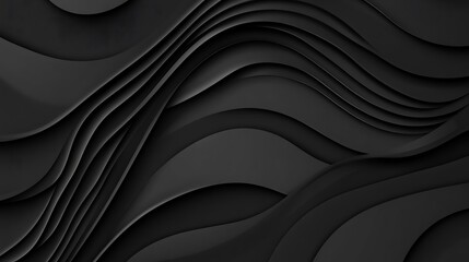 Fototapeta premium Abstract Dark Gray 3D Render: Fluid Layered Curves AI Generated