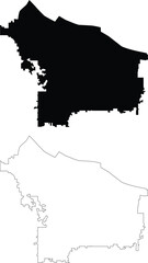 Portland city USA vector  map, contour, silhouette, outline