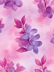 Elegant Floral Pattern in Soft Purple and Pink Tones for Textile Design Project