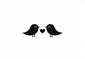 Obraz premium romantic birds with heart. symbol of love. valentines day and love symbol. isolated modern picture’ becomes ‘birds of love with heart. love icon. valentines and symbol of love. modern isolated image