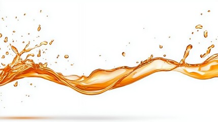 Abstract Orange Liquid Splash Isolated on White Background