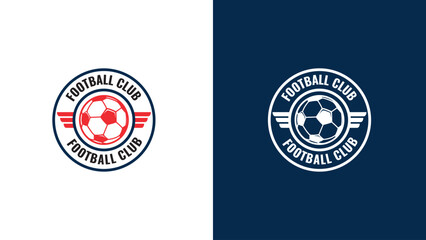 Soccer football badge logo. Sport team identity vector illustrations isolated on white background.