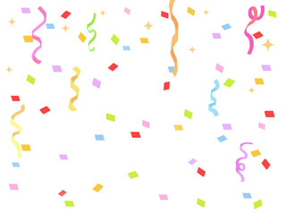 カラフルな紙吹雪のイラスト素材　パーティー