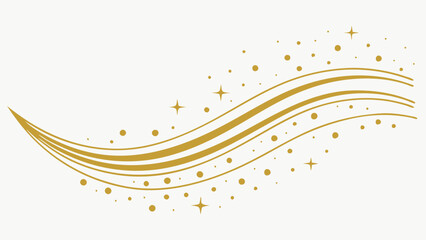 Elegant golden wave design with stars and dots, perfect for festive or celebratory themes.