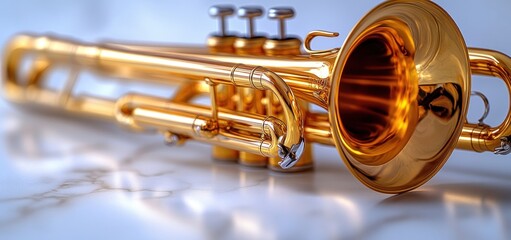 Naklejka premium Golden Trumpet: A Symphony of Brass and Shine