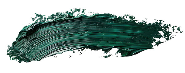 Green Paint Stroke with Texture and Glossy Finish Suitable for Art, Design, and Background Applications