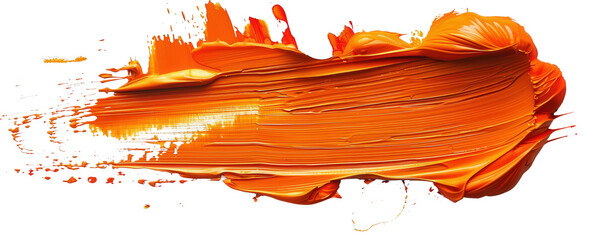 Vibrant Orange Brush Stroke on Smooth Surface for Artistic Background and Creative Design Applications