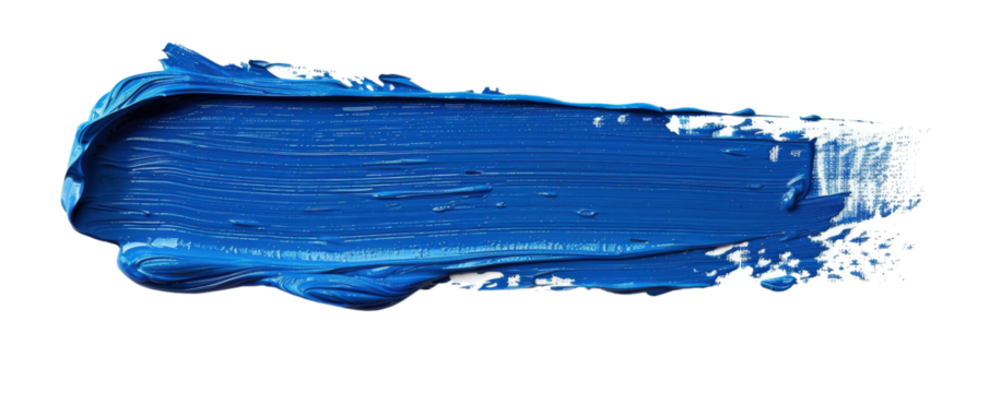 Vivid Blue Acrylic Paint Stroke Creating Textured Background for Art and Design Projects