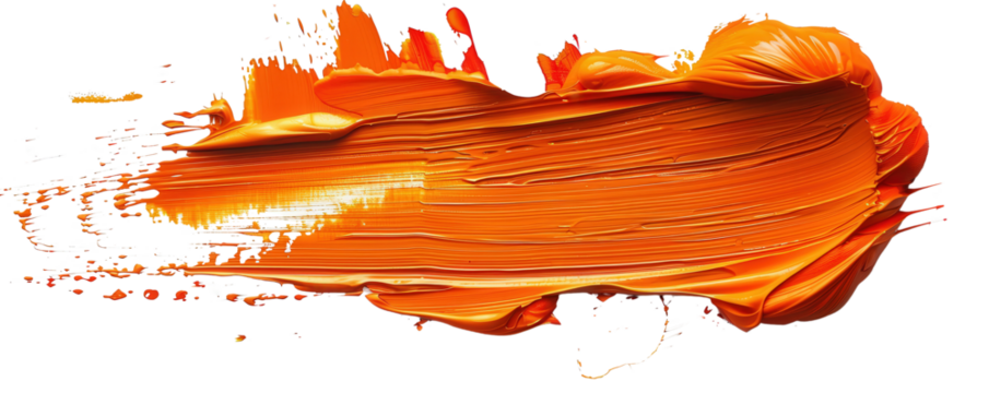Vibrant Orange Brush Stroke on Smooth Surface for Artistic Background and Creative Design Applications