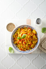 Vegan rice with vegetables