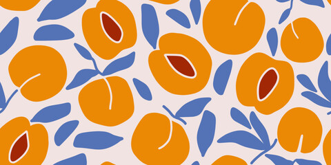 Seamless pattern with peach Vector hand draw peach background for wallpaper cover fabric textile
