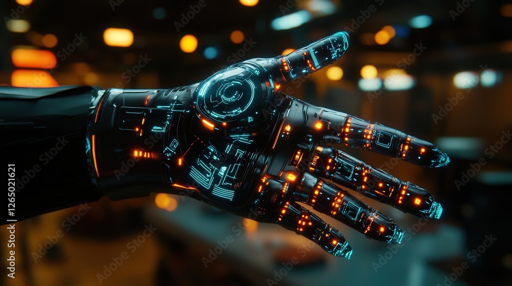 Aufkleber cyber-glove with a built-in ai assistant.