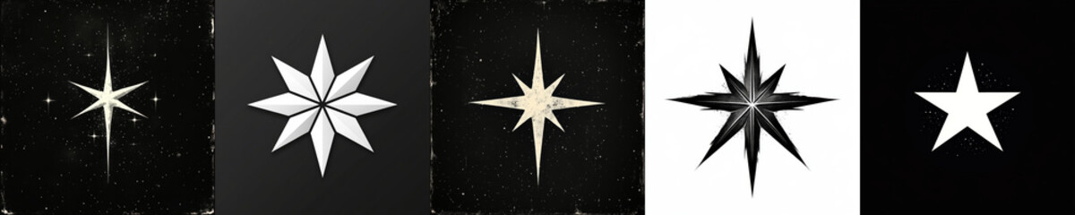 Fototapeta premium Diverse Star Designs Representing Light and Cosmic Elegance