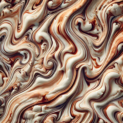 Fototapeta premium Creamy chocolate and white swirls creating a delicious pattern