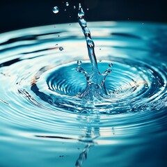 A close-up of a water droplet falling into a pool, creating ripples that symbolize the global impact of water conservation on World Water Day.