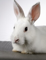 Obraz premium 白いうさぎと白い背景