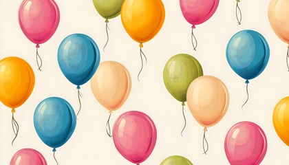 Colorful balloons on a white background