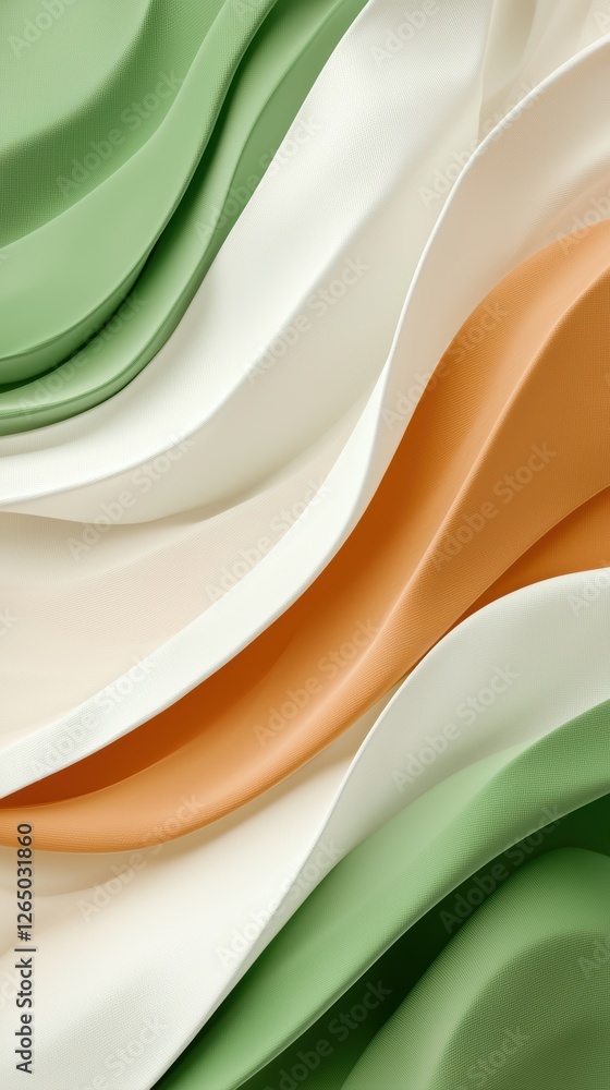 Poster abstract 3d wave pattern in soft pastel hues for modern background design