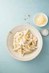 Pasta with cream sauce and walnut