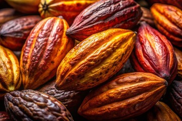 Minimalist Cocoa Fruit Still Life: Simple Brown Pods on White Background