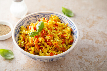 Vegan rice with vegetables