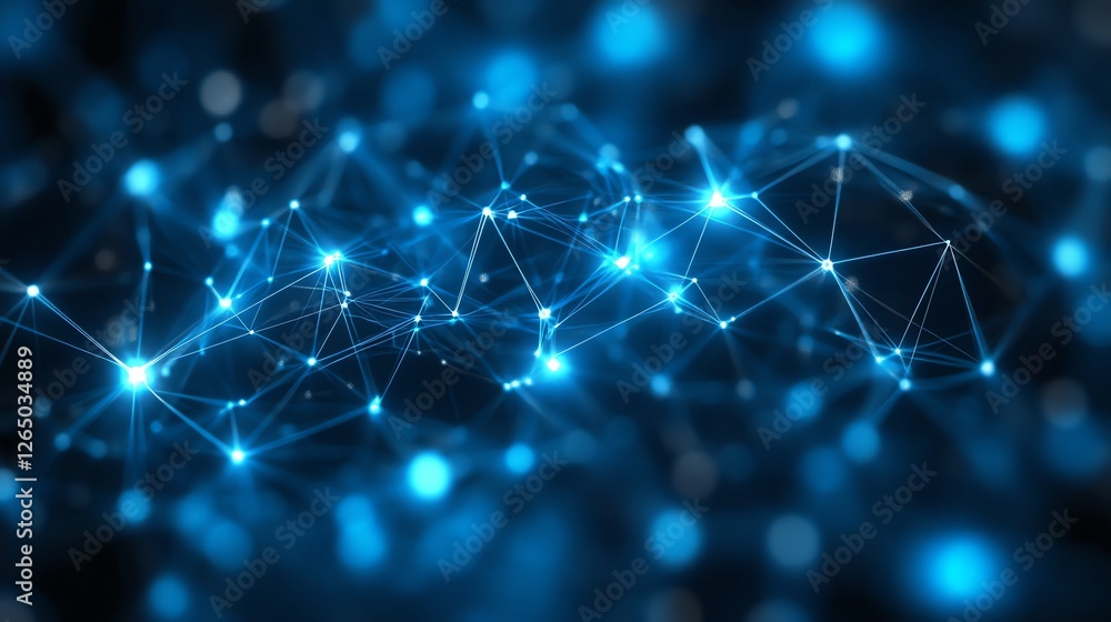 Aufkleber abstract blue network digital connections design web data lines clean