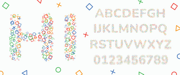 Geometric Lettering with Abstract Shapes – Creative Alphabet Typography Set