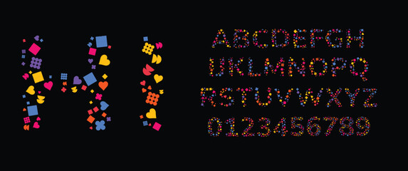 Geometric Lettering with Abstract Shapes – Creative Alphabet Typography Set