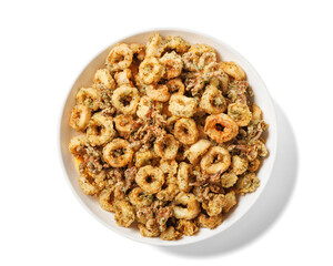 deep fried battered baby squid rings and tentacles