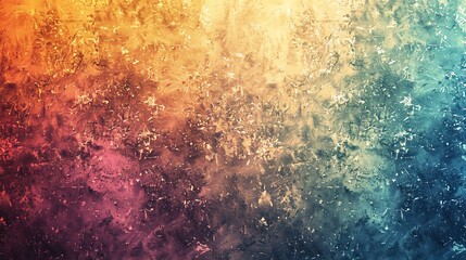Fototapeta premium An abstract, textured background with a faded gradient of yellow, orange, red, and blue.