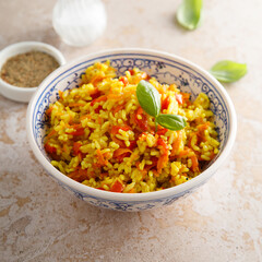 Vegan rice with vegetables