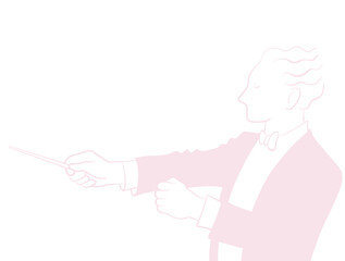 暗い背景の指揮者のシンプルなイラスト