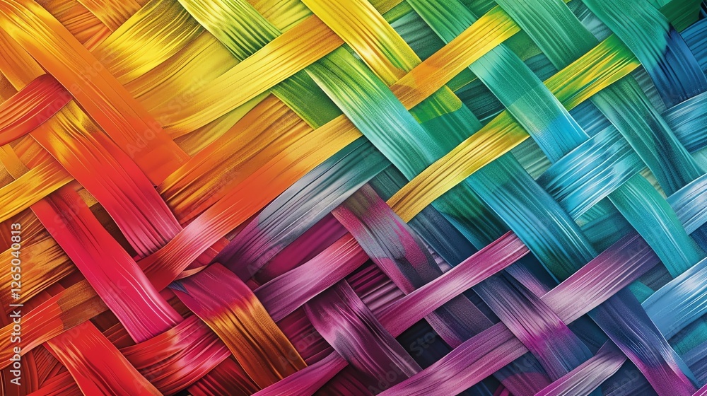 Poster a colorful abstract pattern with a woven design.